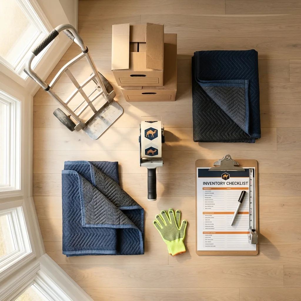 Professional moving supplies and packing materials layout for Gates Mills residential relocations
